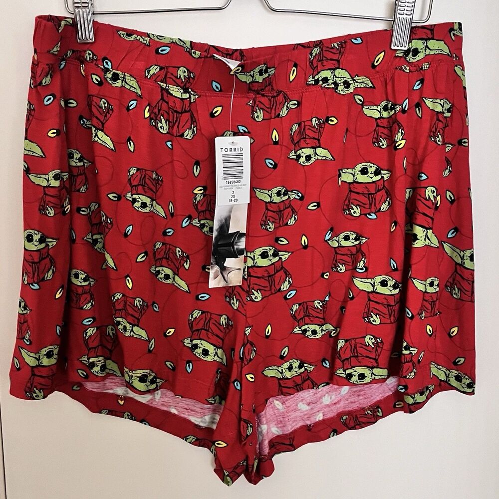 Torrid Star Wars Grogu Sleep Short Red Size 2 2XL (18-20) The Child Holiday Soft